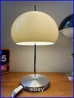 Guzzini Mushroom Lamp Light Brown Acrylic & Spun Aluminium Mid Century Vintage