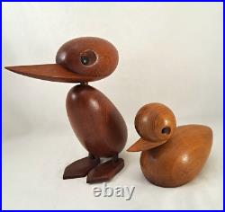 Hans Bolling Denmark Teak 7-1/2 Duck & 4 Duckling (Japan) Figurines