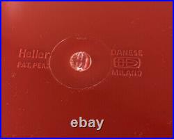 Heller Enzo Mari for Danese Asymmetrical Tilted Wastecan 1980s Trash Can Red