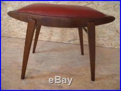 Hocker 50er Vintage rot Rockabilly Polsterhocker stool mid-century 50s retro red