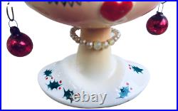Holt Howard Vintage 1959 Rare Holly Berry Head Vase / Cup Christmas Red Earrings