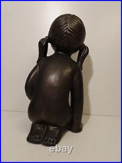 Huge Emilelaskaris Perignem Ceramic Figurine Vintage MID Century Amphora Belgium