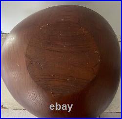 Huge Handcarved Teak Bowl Modernist Mid-Century MCM