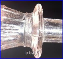 Italian Empoli Glass Pink GENIE Bottle Decanter + Stopper Wax Drip / Bamboo