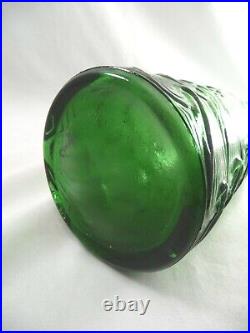 Italian WAVE Genie Bottle 21.5 Emerald Green Empoli Glass Decanter Italy