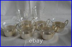 JENAer GLAS Schott Mainz 6 Cup Holders 11 Glass Cups Vintage MCM