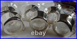 JENAer GLAS Schott Mainz 6 Cup Holders 11 Glass Cups Vintage MCM