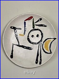 Joan Miro Vintage Modern Abstract Ceramic Charger MID Century Pottery Art Plate