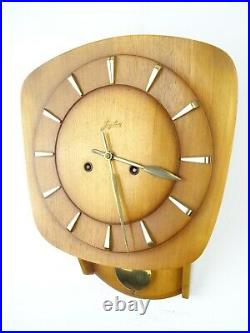 Junghans German Vintage Design Mid Century TEAK 8 day Retro Wall Clock