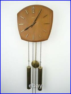 Junghans German Vintage Design Mid Century TEAK 8 day Retro Wall Clock