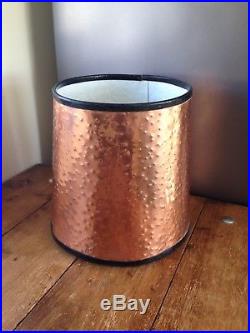 LARGE VINTAGE HAMMERED BEATEN COPPER DESK TABLE LAMP SHADE RETRO 70s MID CENTURY
