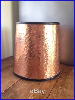 LARGE VINTAGE HAMMERED BEATEN COPPER DESK TABLE LAMP SHADE RETRO 70s MID CENTURY