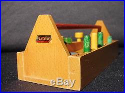 LEGO DENMARK VINTAGE WOODEN TOY TOOLBOX 1950´S. VERY RARE IN VG CONDITION