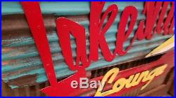 Lakeside Mid-Century Retro Painted Metal Sign FREE SHIPPING
