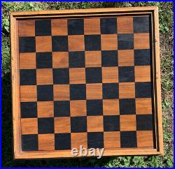 Lane Furniture Mid Century Modern Rolling Cube Storage Ottoman Chess Game Board