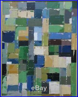 Large Abstract Oil Painting Mid-Century Modern Vintage Retro 70s 80s