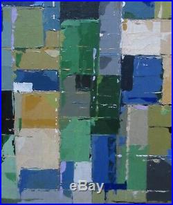 Large Abstract Oil Painting Mid-Century Modern Vintage Retro 70s 80s