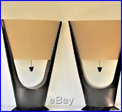 Large Table Lamps Pair Vintage Mid Century Modern Art Deco Retro Eames Era