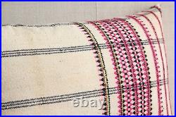 Large Vintage Indian Wool Kilim Cushion 18 x 27 Mid Century Ethnic