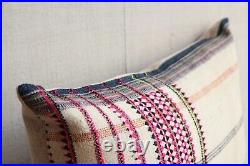 Large Vintage Indian Wool Kilim Cushion 18 x 27 Mid Century Ethnic