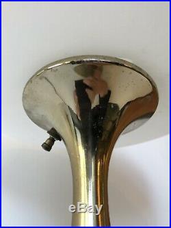 Laurel Mushroom Mid Century Modern Table Lamp Brass & Glass Mod Vintage Retro