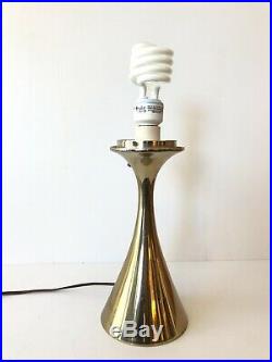 Laurel Mushroom Mid Century Modern Table Lamp Brass & Glass Mod Vintage Retro