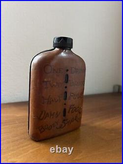 Leather Covered Bottle Hollywood Flask Prohibition Glass Mcm Mid Century Vintage