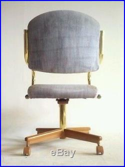 Lot Vintage MidCentury Danish Modern Brass Clam Chair Office Cantilever Baughman