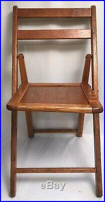 Lot of 6 Retro VTG Mid Century Natural Wood Wooden FOLDING CHAIRS Girl Scouts