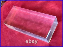 Lucite Acrylic Display Base Vintage 11x5x3 Solid Block Mid-Century Mode