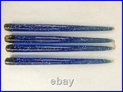 Lucite Acrylic MCM Tapered Candles, Set Of 4, Blue