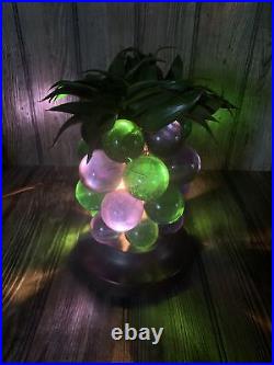 Lucite Grape Pineapple Blue/Green Retro Tiki Lamp Kitschy MCM Works 1960-1970