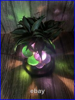 Lucite Grape Pineapple Blue/Green Retro Tiki Lamp Kitschy MCM Works 1960-1970
