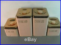 MAID OF HONOR COPPER TOP PINK 1950's RETRO CANISTER 4pc SET MID CENTURY VINTAGE