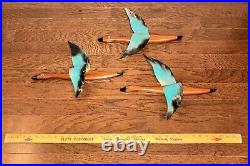 MCM 1960s Wood & Metal DUCKS Geese Wall Art Vintage Mid Century Modern Set