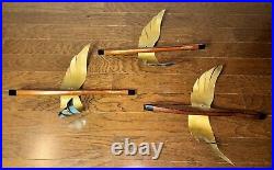 MCM 1960s Wood & Metal DUCKS Geese Wall Art Vintage Mid Century Modern Set