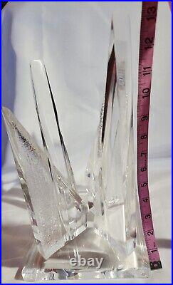 MCM Acrylic Lucite 13 Sculpture Four Vertical Chiseled Ice Inspired Design