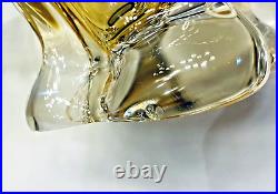 MCM Chalet Art Glass 19 Lemon Yellow Stretched Freeform Centerpiece Bowl