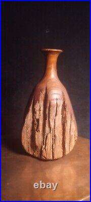 MCM Live Edge Hand Turned Wood Vase