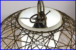 MCM Mid Century Modern Retro Thread Lampshade Light String Bronze GlobeBall T857