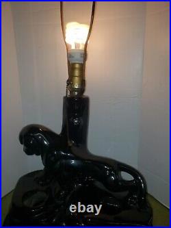 MCM Mid Century Modern Vintage Retro Black Panther Planter TV Lamp