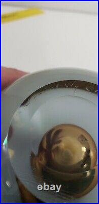 MCM Strombergshyttan Mid Century Art Glass Spherical Orb Gunnar Nyland Signed