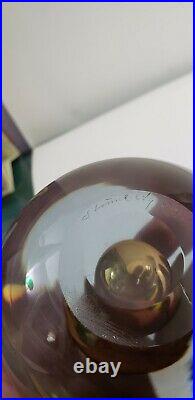 MCM Strombergshyttan Mid Century Art Glass Spherical Orb Gunnar Nyland Signed