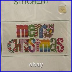 MERRY CHRISTMAS Vintage Crewel Embroidery Kit Chris Davenport Mid Century Retro