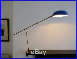 MID-CENTURY ITALIAN BRASS CLAMP LAMP Retro Vintage Stilnovo Arredoluce style
