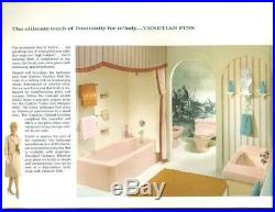 MID CENTURY MODERN Vintage Venetian Pink Ceramic Retro MCM Towel Bar Holders Rod
