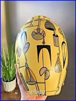 MID Century 60s 70s Atomic Sputnik Inspired Retro Symbols Lamp Vase Jas Original
