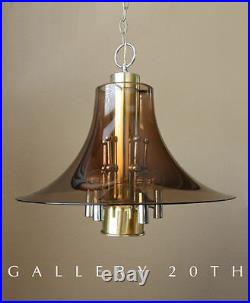 MID Century Modern Atomic Chandelier! Lamp Brass Chrome Panton Space Age 60s Vtg