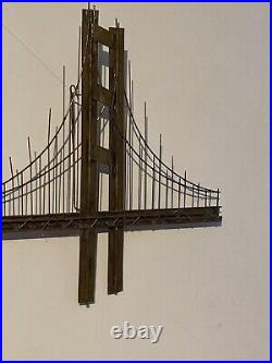 MID Century Modern Brutalist Wire Sculpture Brooklyn Bridge T. Broess Jere Style