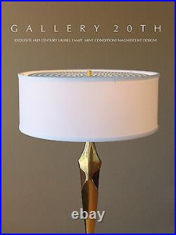 MID Century Modern Laurel Table Lamp! 50's 60's Vtg Designer Atomic Brass Retro